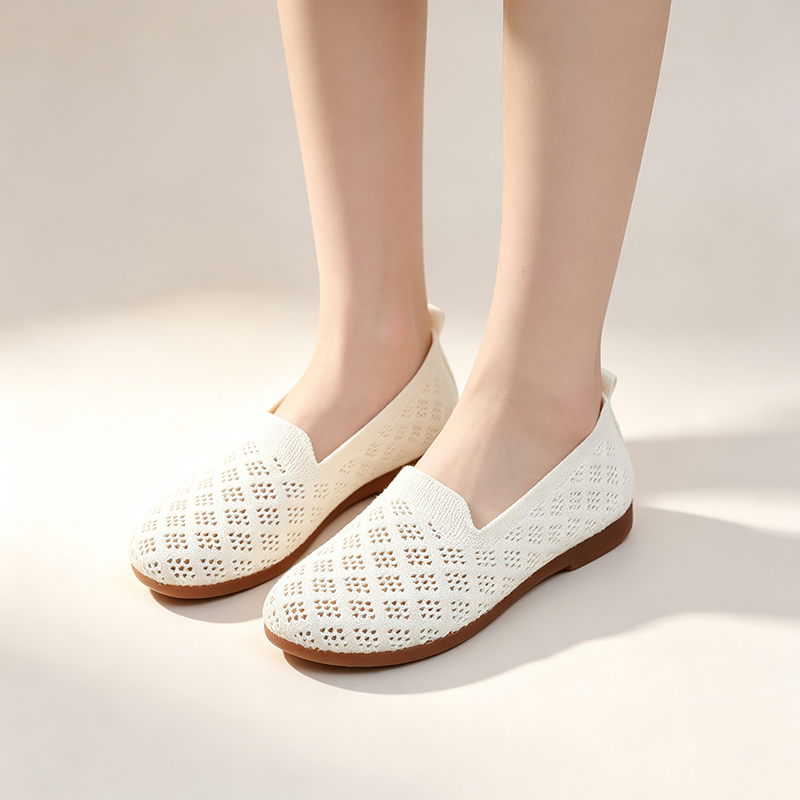 Women's Mesh Cut-out Slip-on Knit Casual Loafers