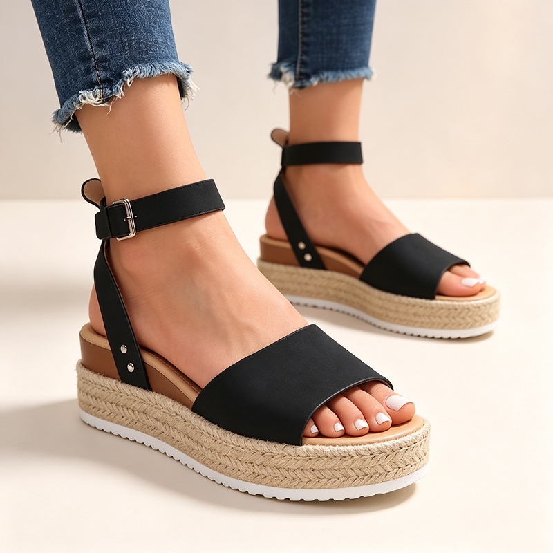 Women's Platform Ankle-Strap Wedge Sandals