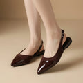 Women's Elegant Color-Block Pointed-Toe Slingback Sandals