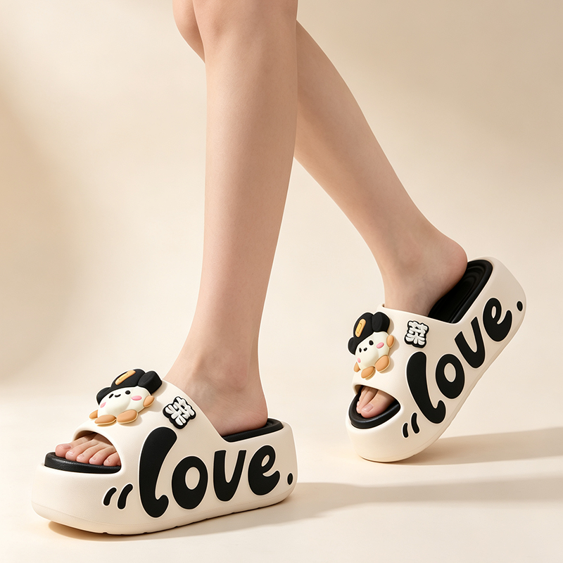 Cute Cartoon Letter Platform Slides for Women