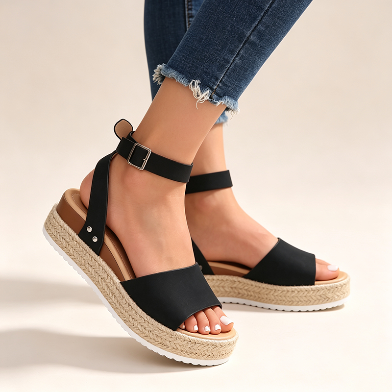Women's Platform Ankle-Strap Wedge Sandals