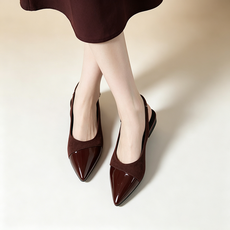 Women's Elegant Color-Block Pointed-Toe Slingback Sandals