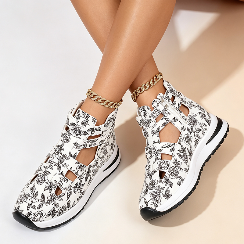 Hollow-Out Wedge Platform Sandals for Women