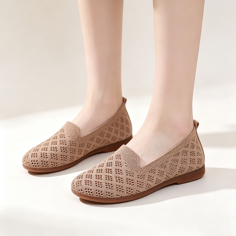 Women's Mesh Cut-out Slip-on Knit Casual Loafers