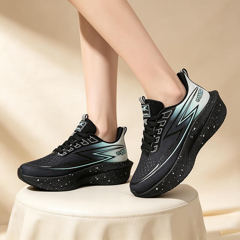 Breathable Gradient-Color Fly-Knit Running Shoes with Cushioning
