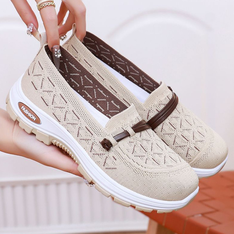 Women's Breathable Knit Slip-On Walking Shoes