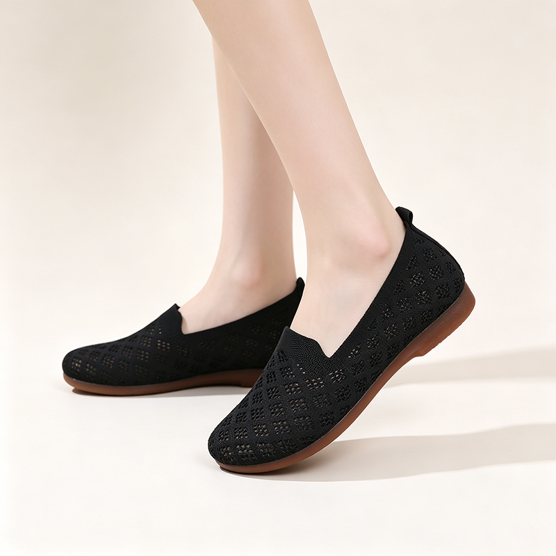Women's Mesh Cut-out Slip-on Knit Casual Loafers