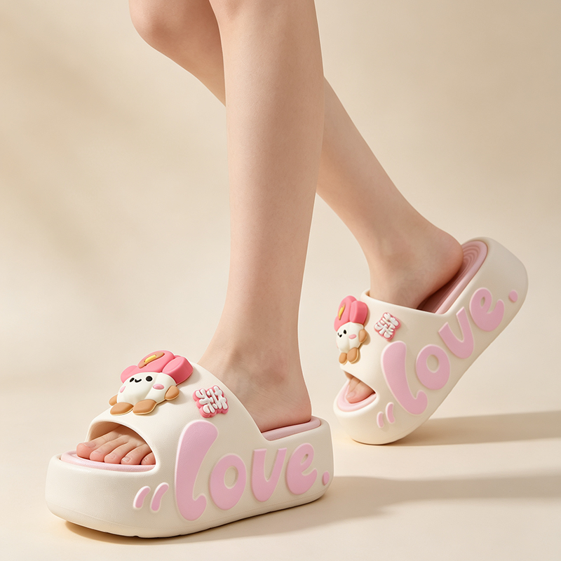 Cute Cartoon Letter Platform Slides for Women