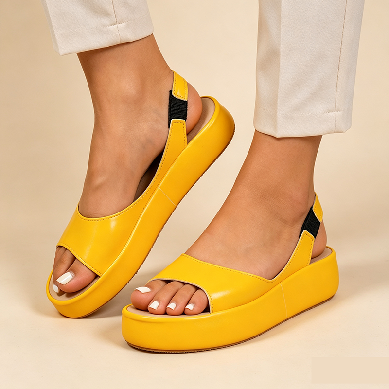 Women's Casual Open-Toe Slingback Platform Wedge Sandals