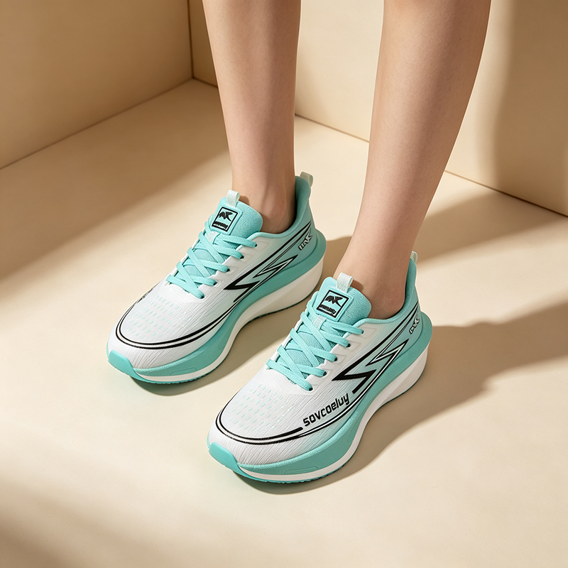 Breathable Gradient-Color Fly-Knit Running Shoes with Cushioning