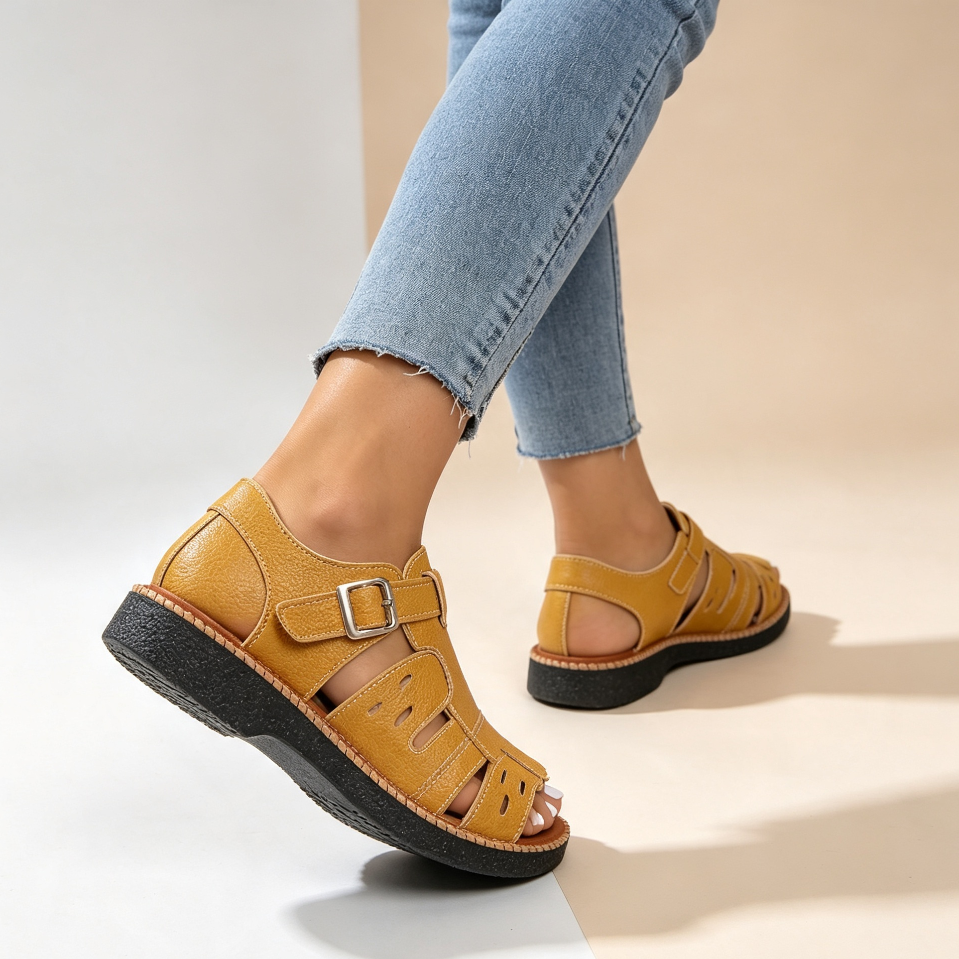 Women's Hollow Out Platform Slide Sandals