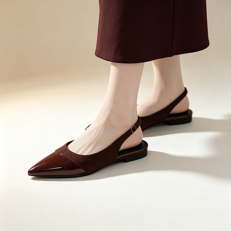 Women's Elegant Color-Block Pointed-Toe Slingback Sandals