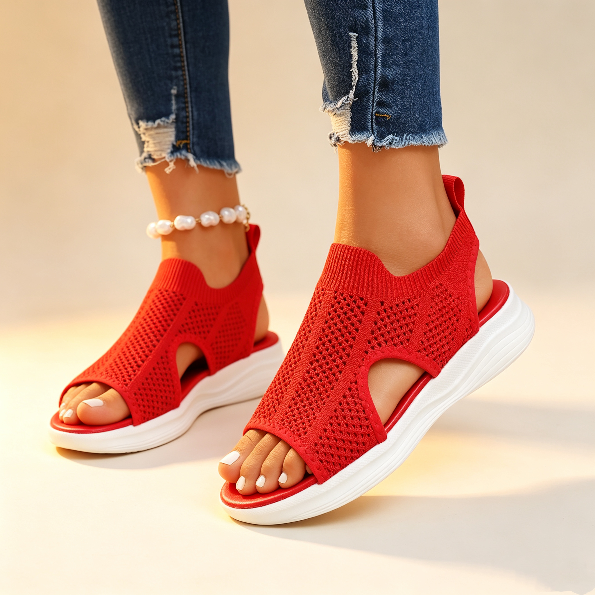 Women’s Flyknit Thick Sole Sport Sandals