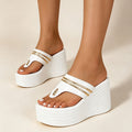 Casual open-toe platform wedge flip-flops
