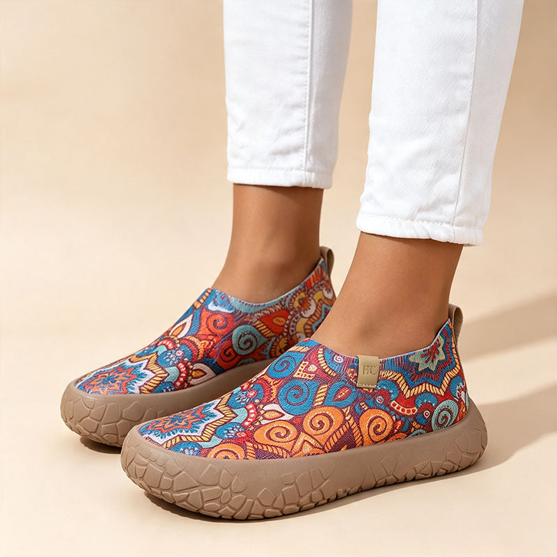 Bohemian-print slip-on casual shoes