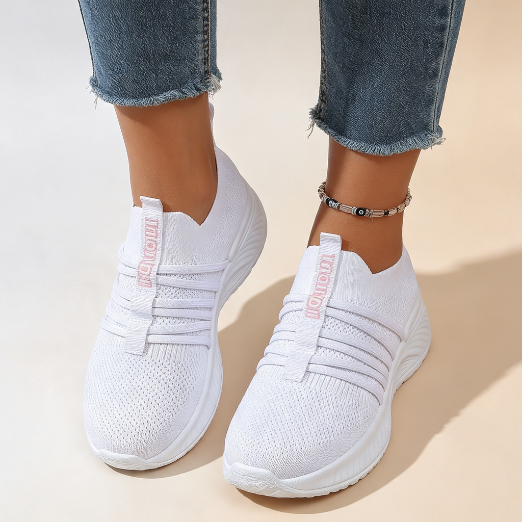 Women's Stripe Knit Slip-On Platform Sneakers