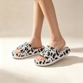 Women's Leopard-Print Soft Platform Slides