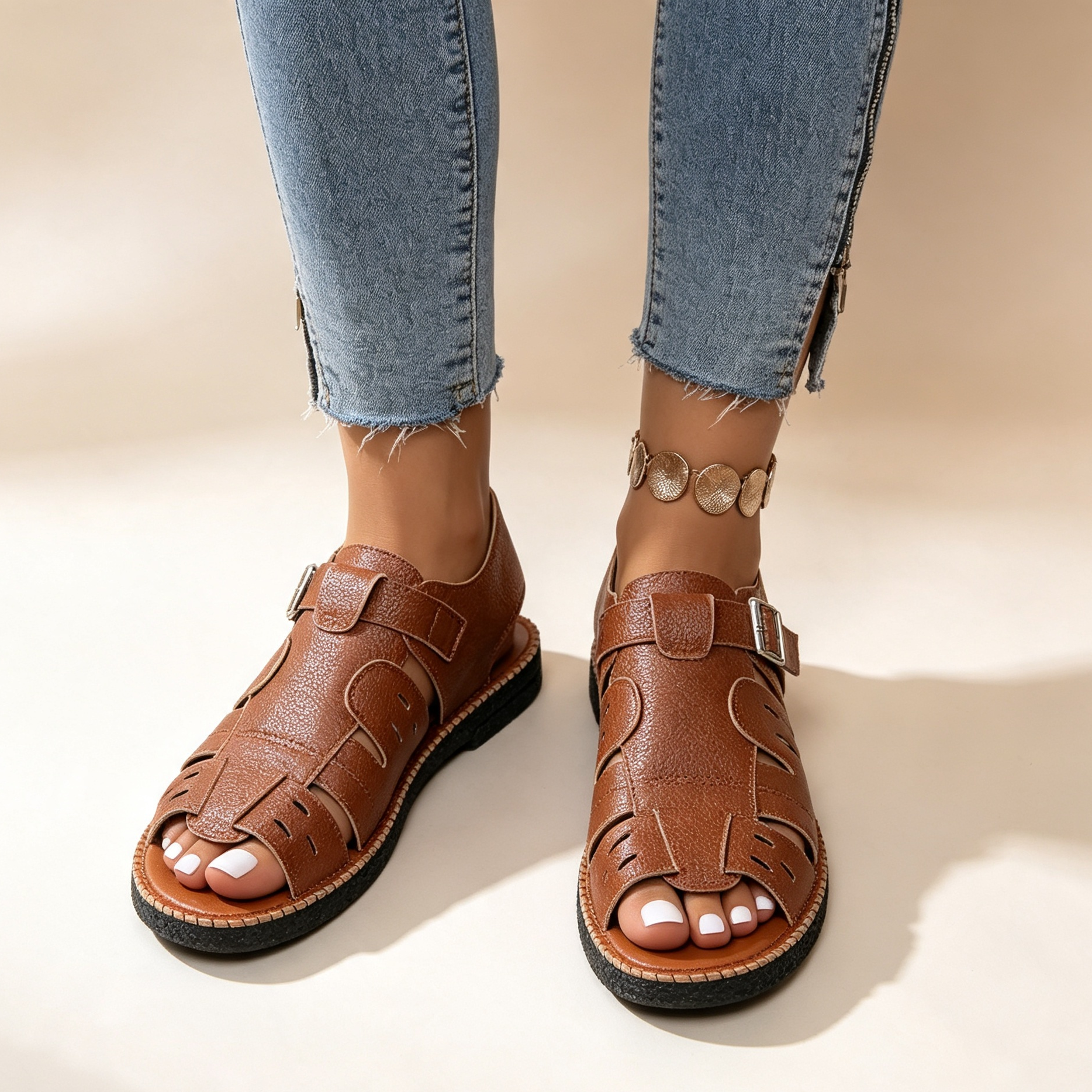 Women's Hollow Out Platform Slide Sandals