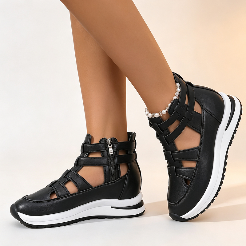 Hollow-Out Wedge Platform Sandals for Women
