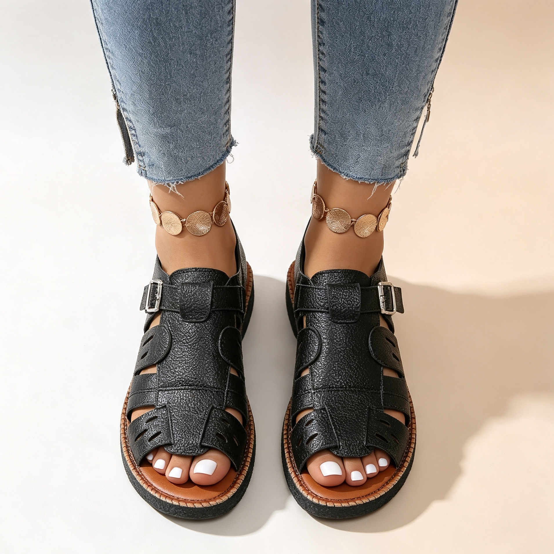 Women's Hollow Out Platform Slide Sandals
