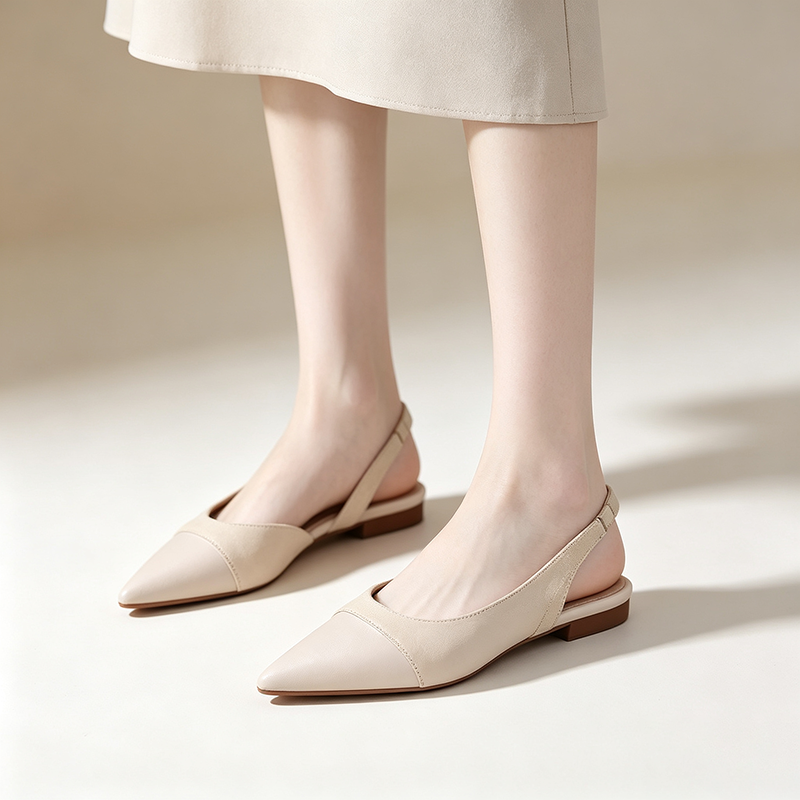 Women's Elegant Color-Block Pointed-Toe Slingback Sandals