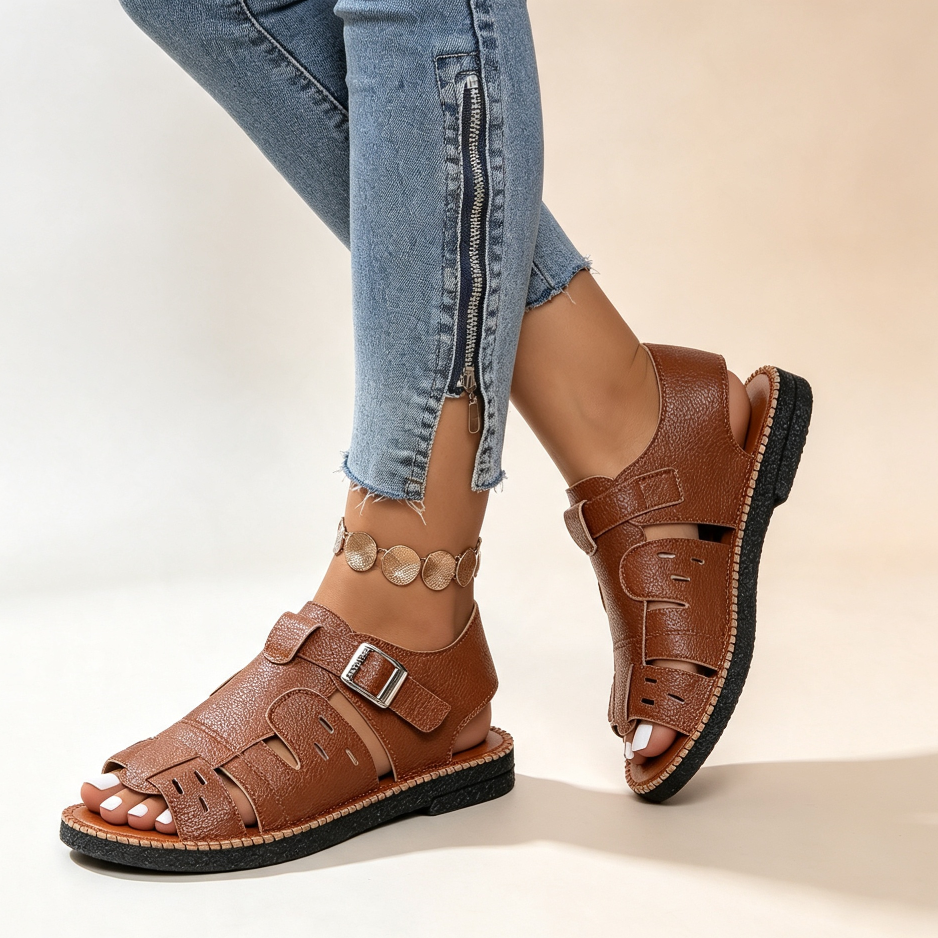 Women's Hollow Out Platform Slide Sandals