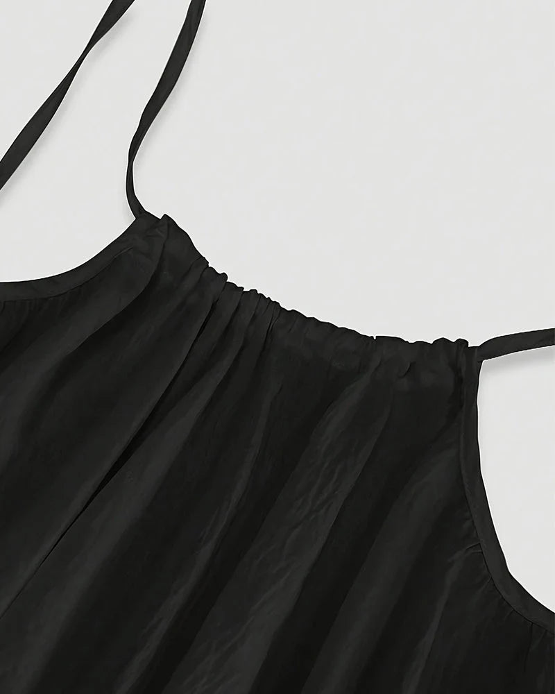 Women's Solid Color Backless Cami Dress