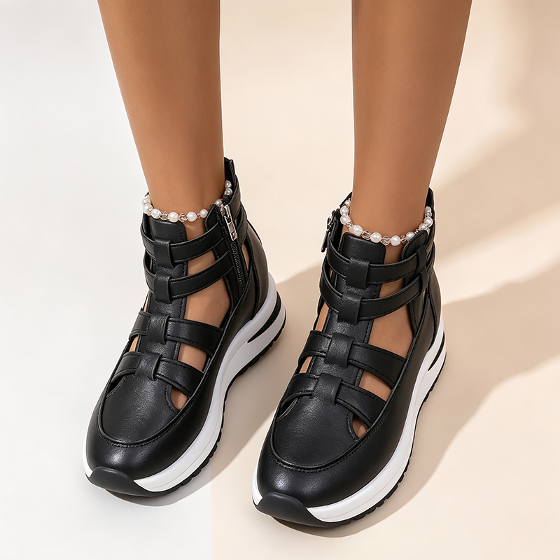 Hollow-Out Wedge Platform Sandals for Women
