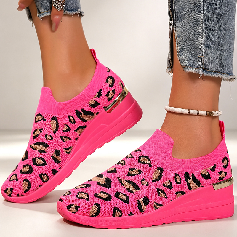 Women's  Fly Knit Breathable Mesh Chunky Platform Casual Shoes