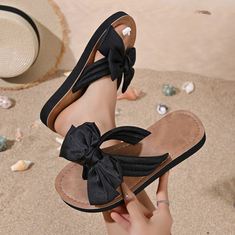 Women's Flower Bow Flat Sandals