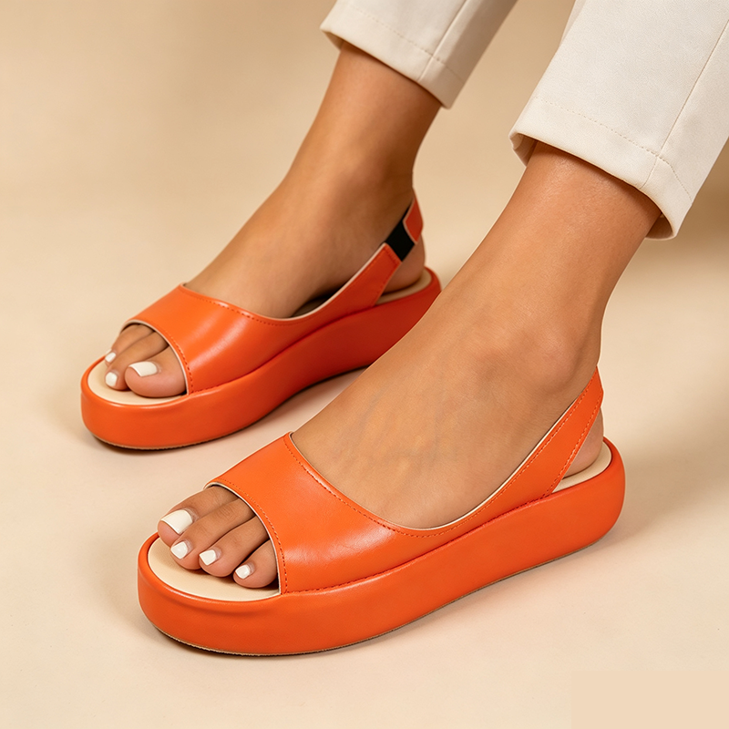 Women's Casual Open-Toe Slingback Platform Wedge Sandals