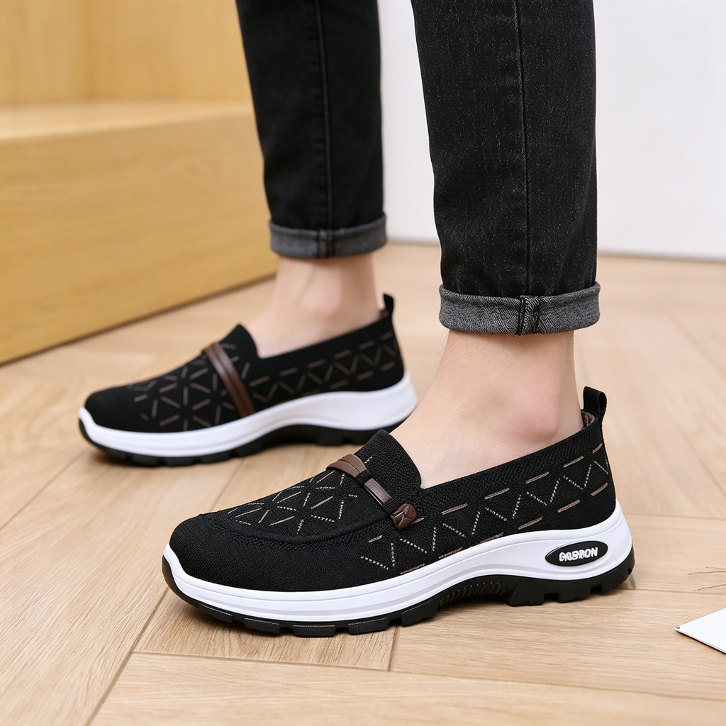 Women's Breathable Knit Slip-On Walking Shoes
