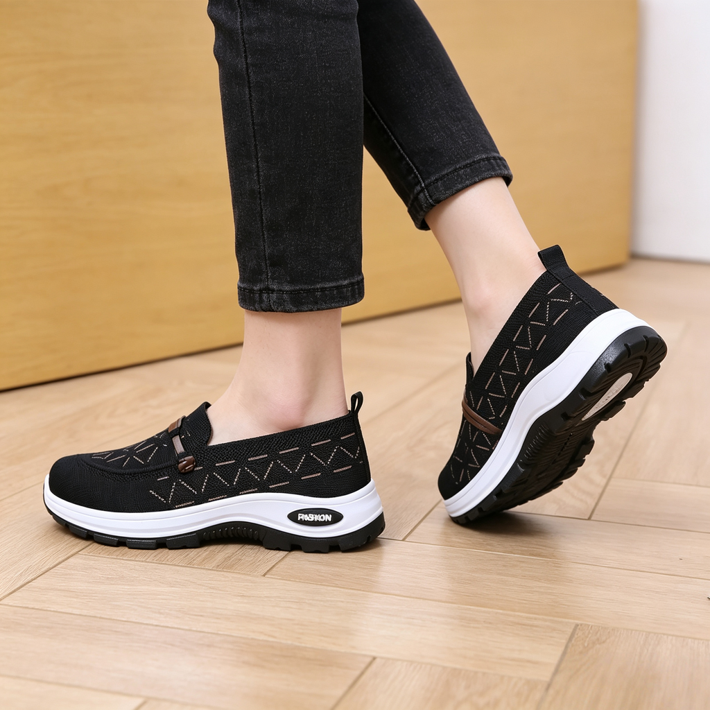 Women's Breathable Knit Slip-On Walking Shoes