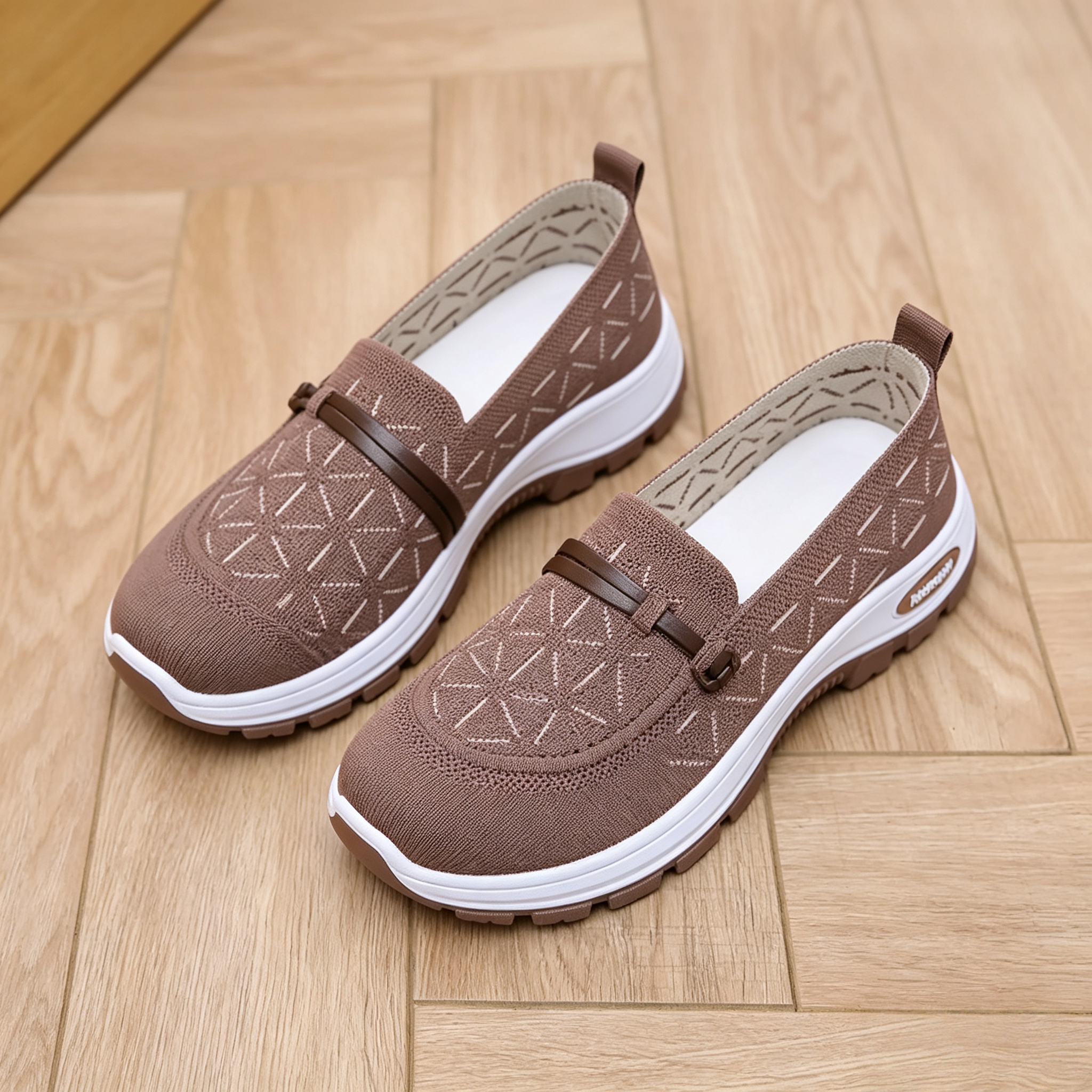 Women's Breathable Knit Slip-On Walking Shoes