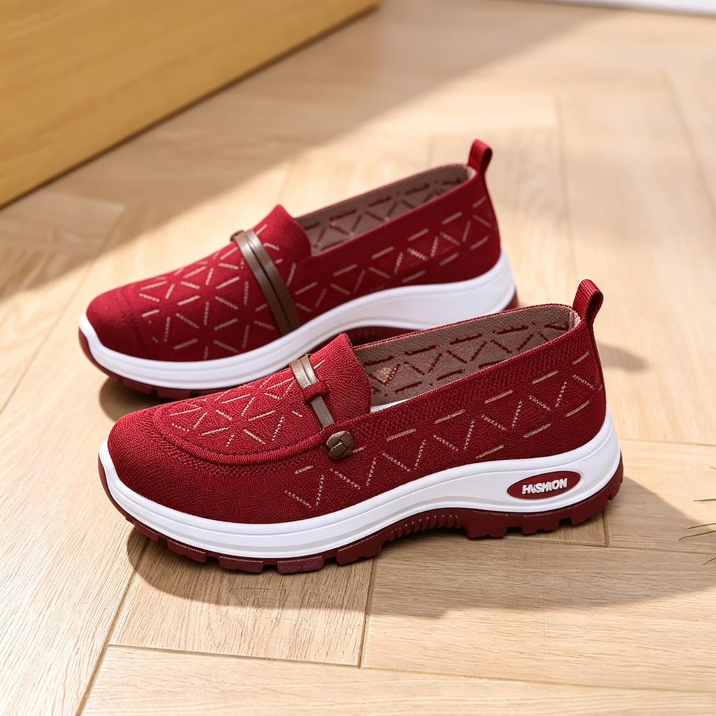 Women's Breathable Knit Slip-On Walking Shoes