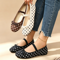 Women's Vintage Polka-Dot Bow Mary Jane Flats
