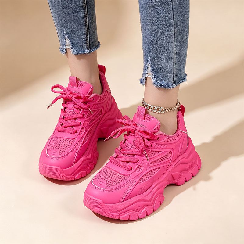 Lightweight mesh chunky sneakers