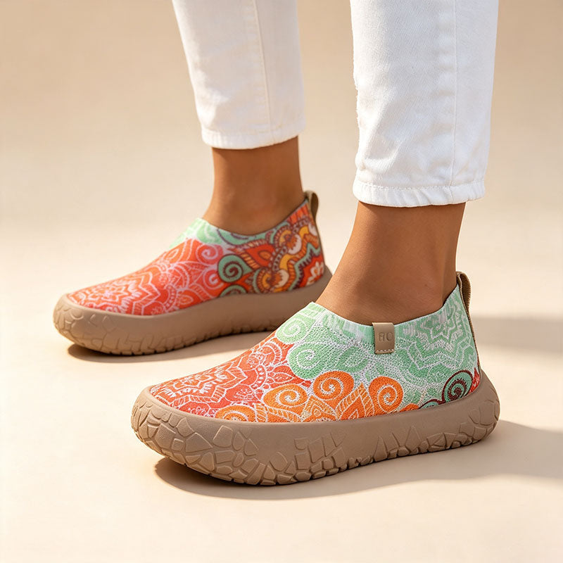 Bohemian-print slip-on casual shoes