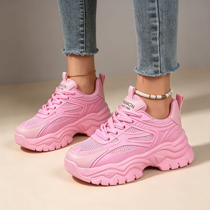 Lightweight mesh chunky sneakers