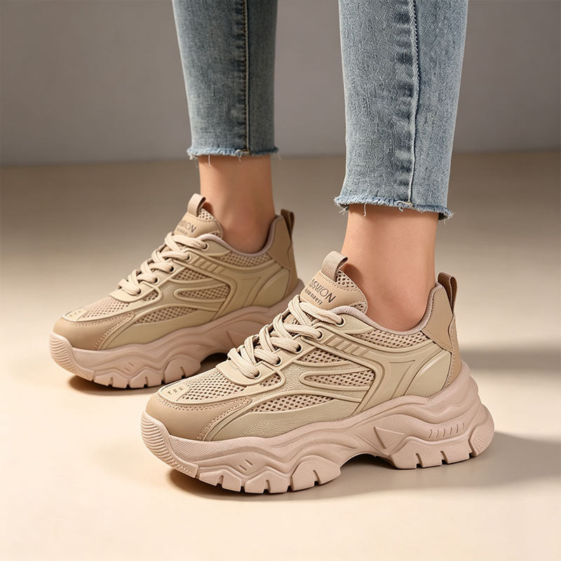 Lightweight mesh chunky sneakers