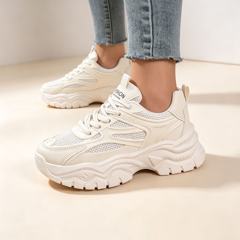 Lightweight mesh chunky sneakers