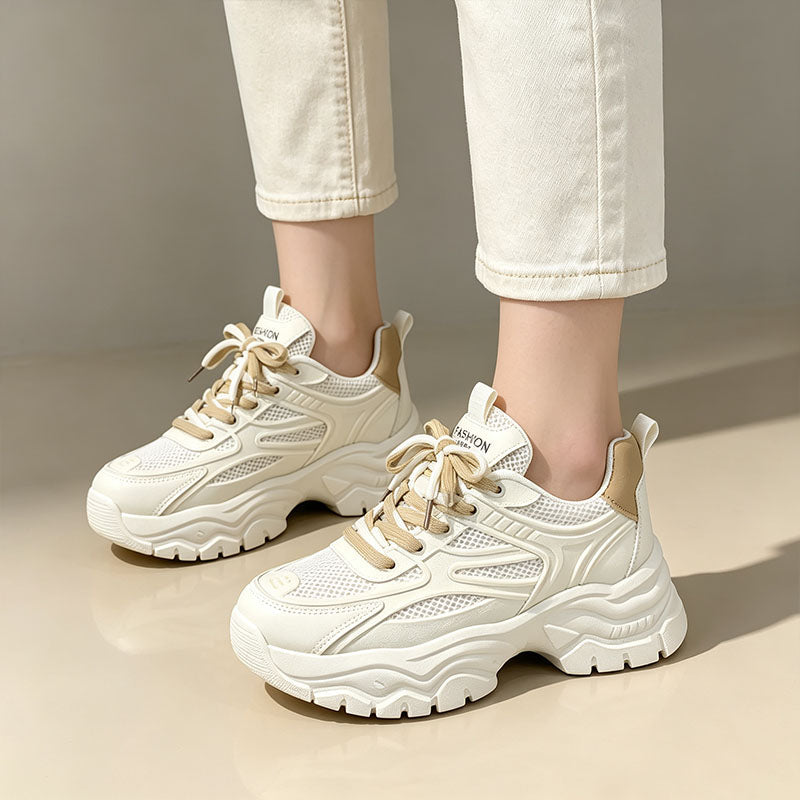 Lightweight mesh chunky sneakers