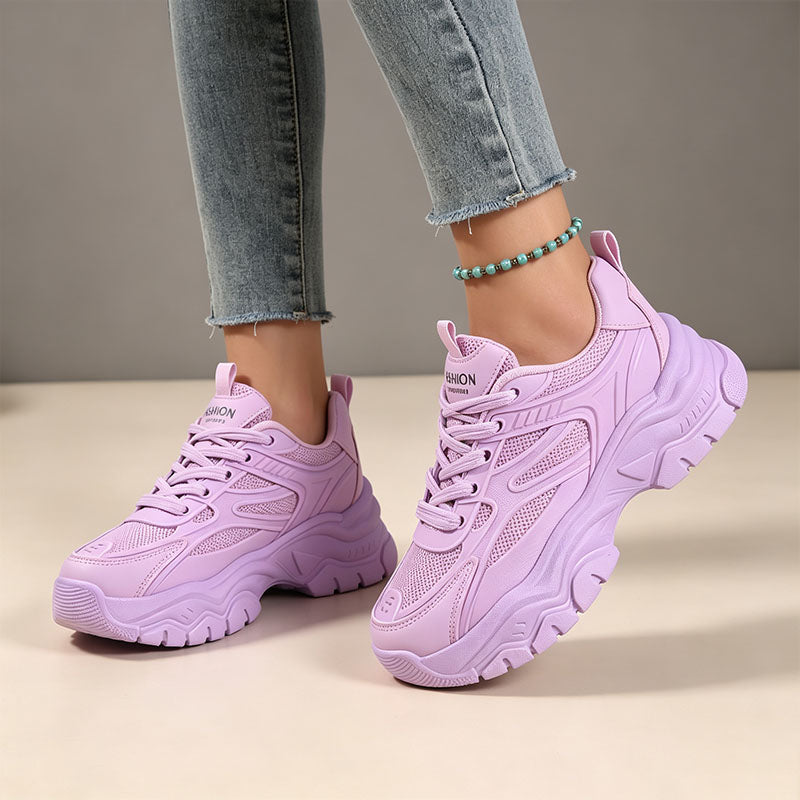 Lightweight mesh chunky sneakers