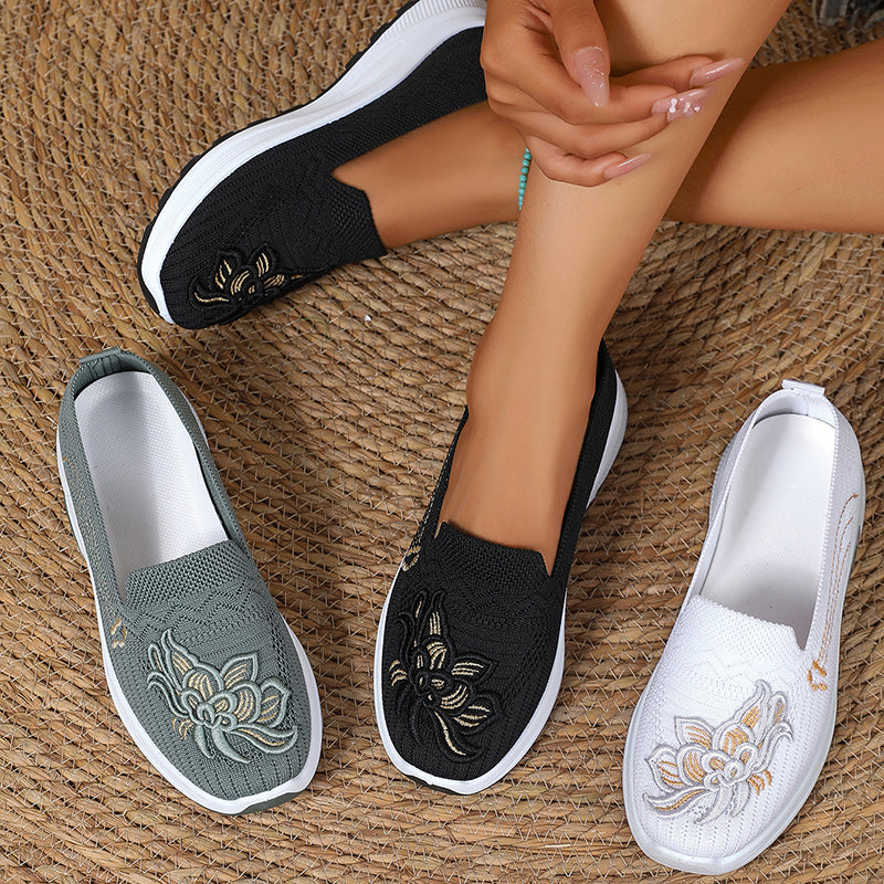 Women’s Floral Hollow Mesh Casual Flats