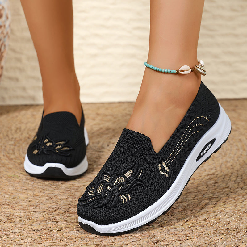 Women’s Floral Hollow Mesh Casual Flats