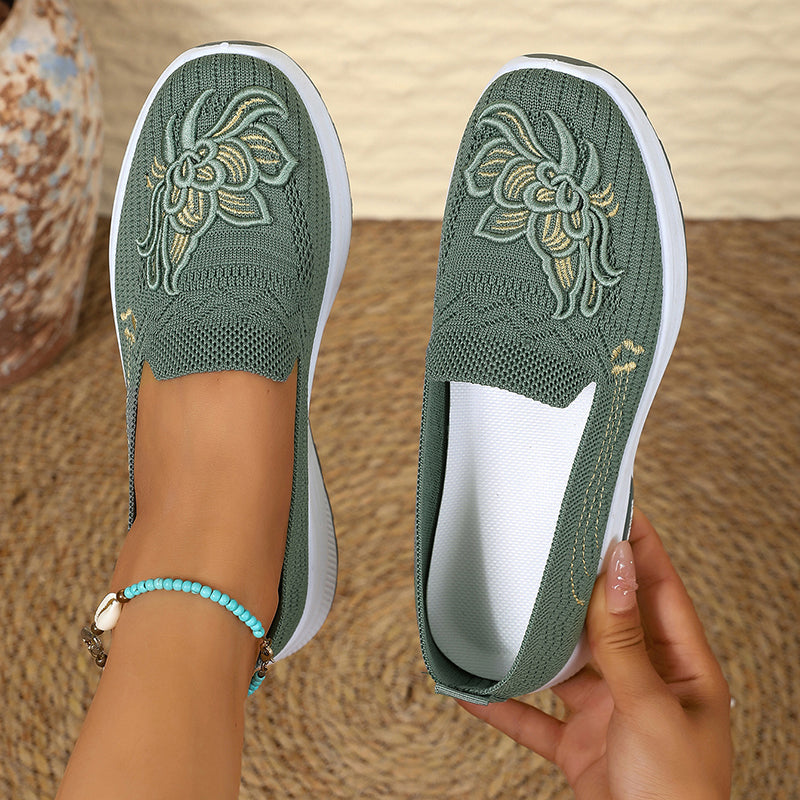 Women’s Floral Hollow Mesh Casual Flats