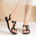 Women's Flower Transparent Strap Fairy Style Toe Flat Sandals