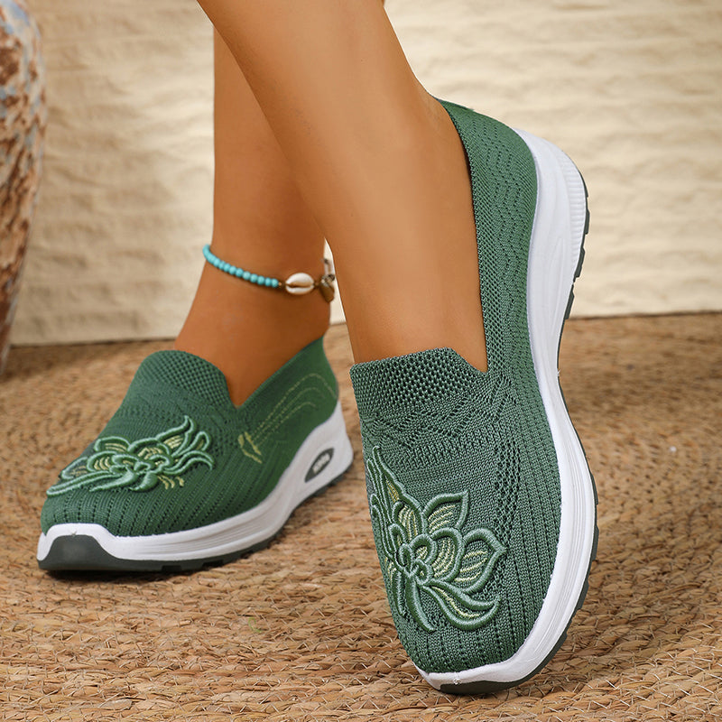 Women’s Floral Hollow Mesh Casual Flats